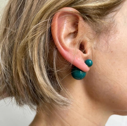 Teal Orb Earrings by Sixton London